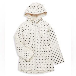 C&C California Polka Dot Rain Jacket Coat Faux Fur Lined